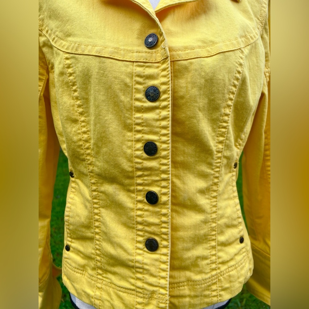 LAL Live A Little yellow jeans jacket size M